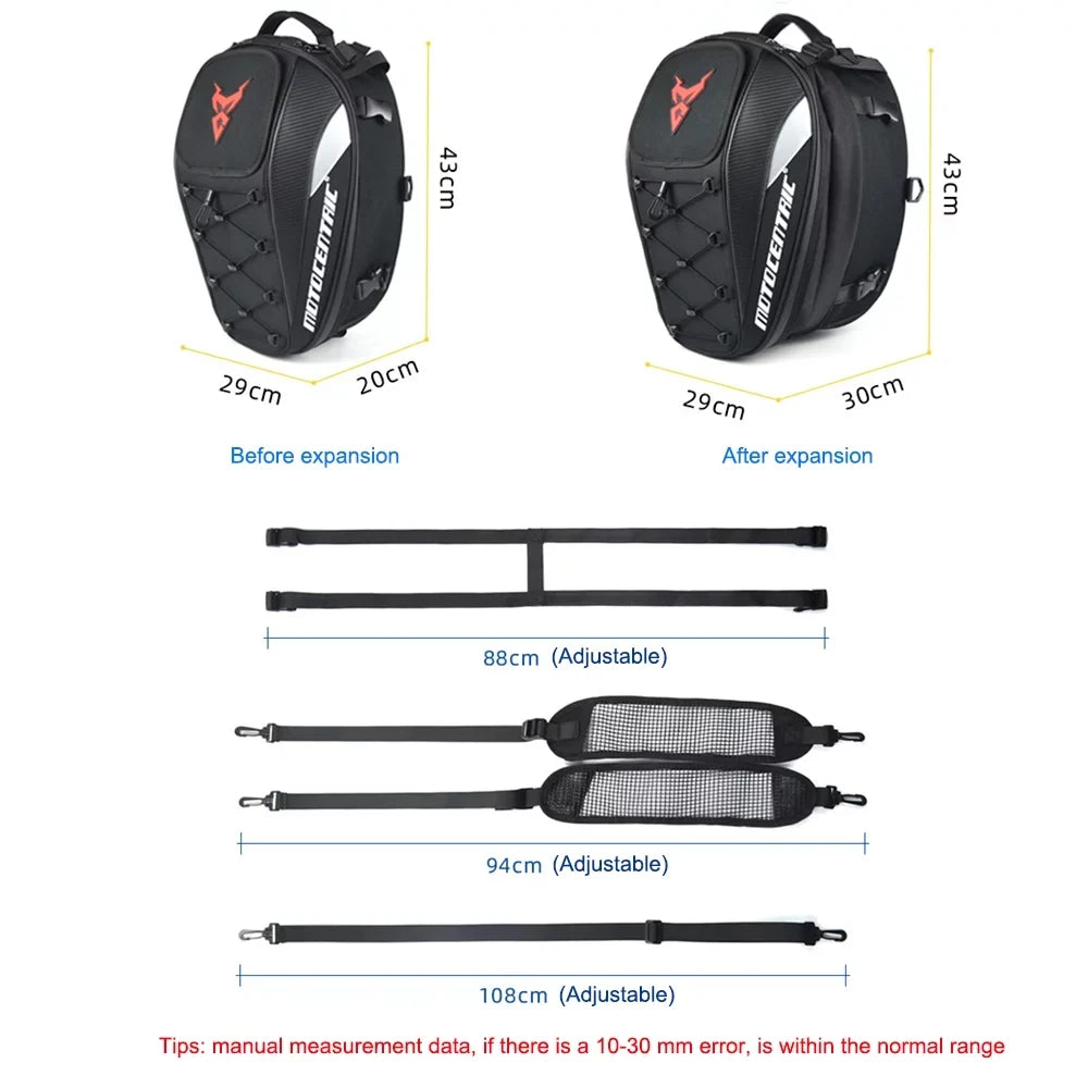 Motorcycle Sizeeat Bag Dual Use Motorbike Luggage Sizetorage Bags Grey