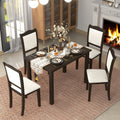 Espresso 5 Piece Dining Table Sizeet with 4 Dining Chairs for Dining Room