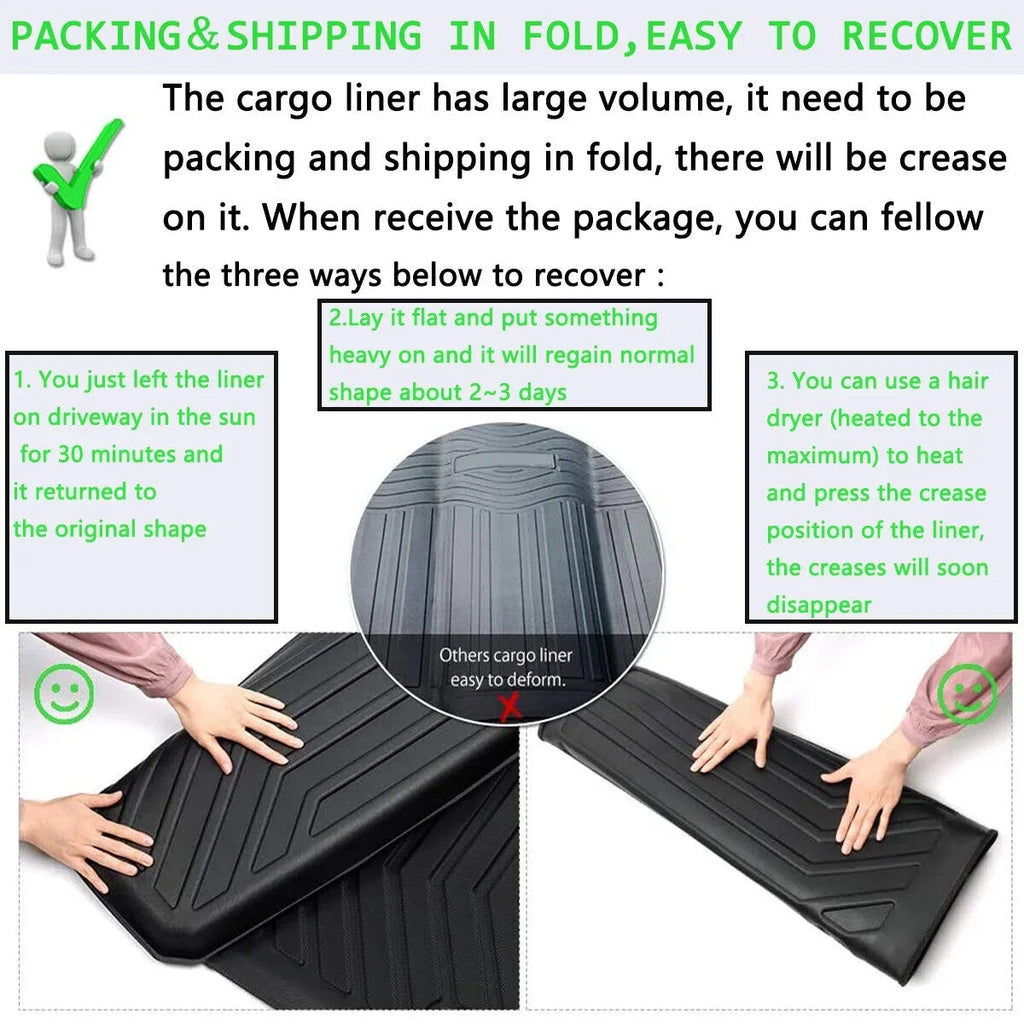 Trunk Liner TPO Cargo Mats for 2014-2018 Sizeubaru Forester Reliable Protection