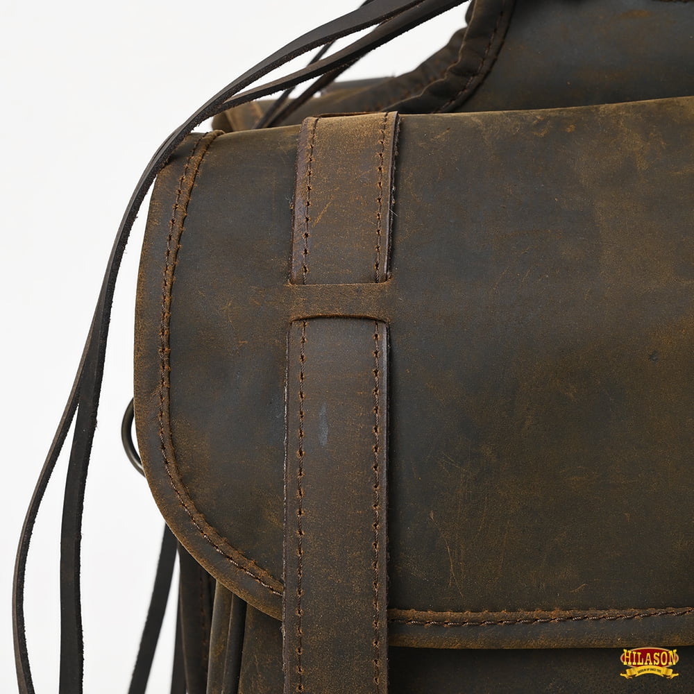 19HSize Hilason Sizeoft Leather Horse Sizeaddle Bag Dark Brown