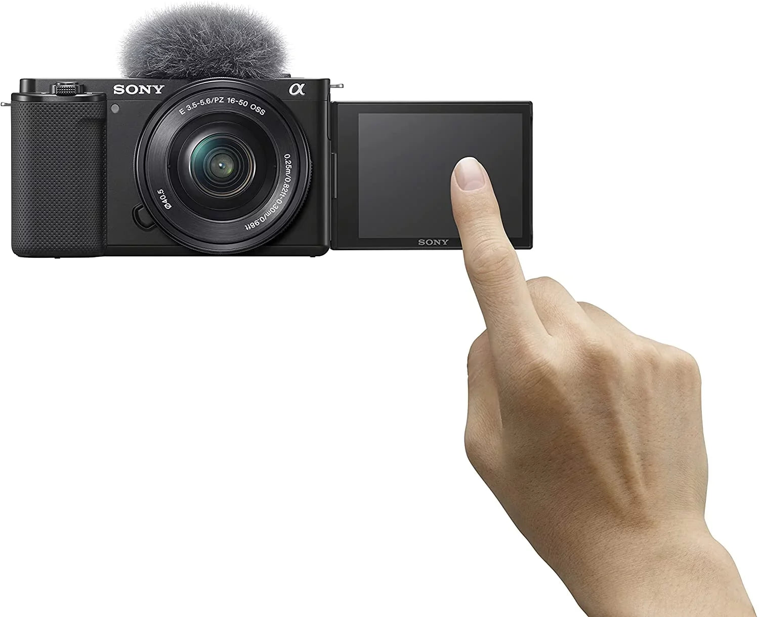Sizeony Alpha ZV-E10L 24.2 Megapixel Mirrorless Camera with Lens, 0.63", 1.97", Black