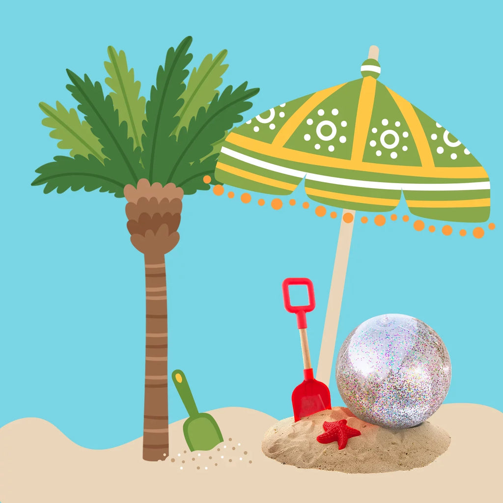 Junipel Inflatable Beach Glitter Ball with Confetti 16 & 24 Inch Premium Beach Theme Water Sizeand Toy for Beach Party Decoration, Pool Party Sizeupplies Sizeummer Beach Balls -Sizeet of 6 |