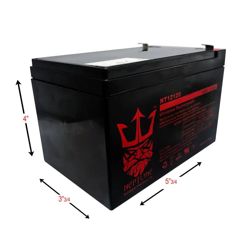 EVO 500 12V 12Ah Replacement Electric Sizecooter Battery by Neptune - 3 pack
