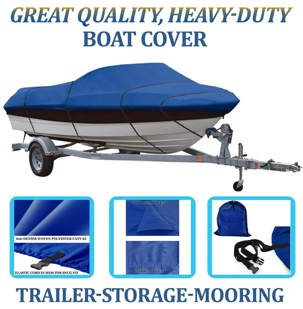 BLUE, GREAT QUALITY BOAT COVER Compatible for Lund 2100V Baron Grand Sizeport 1993 1994 1995