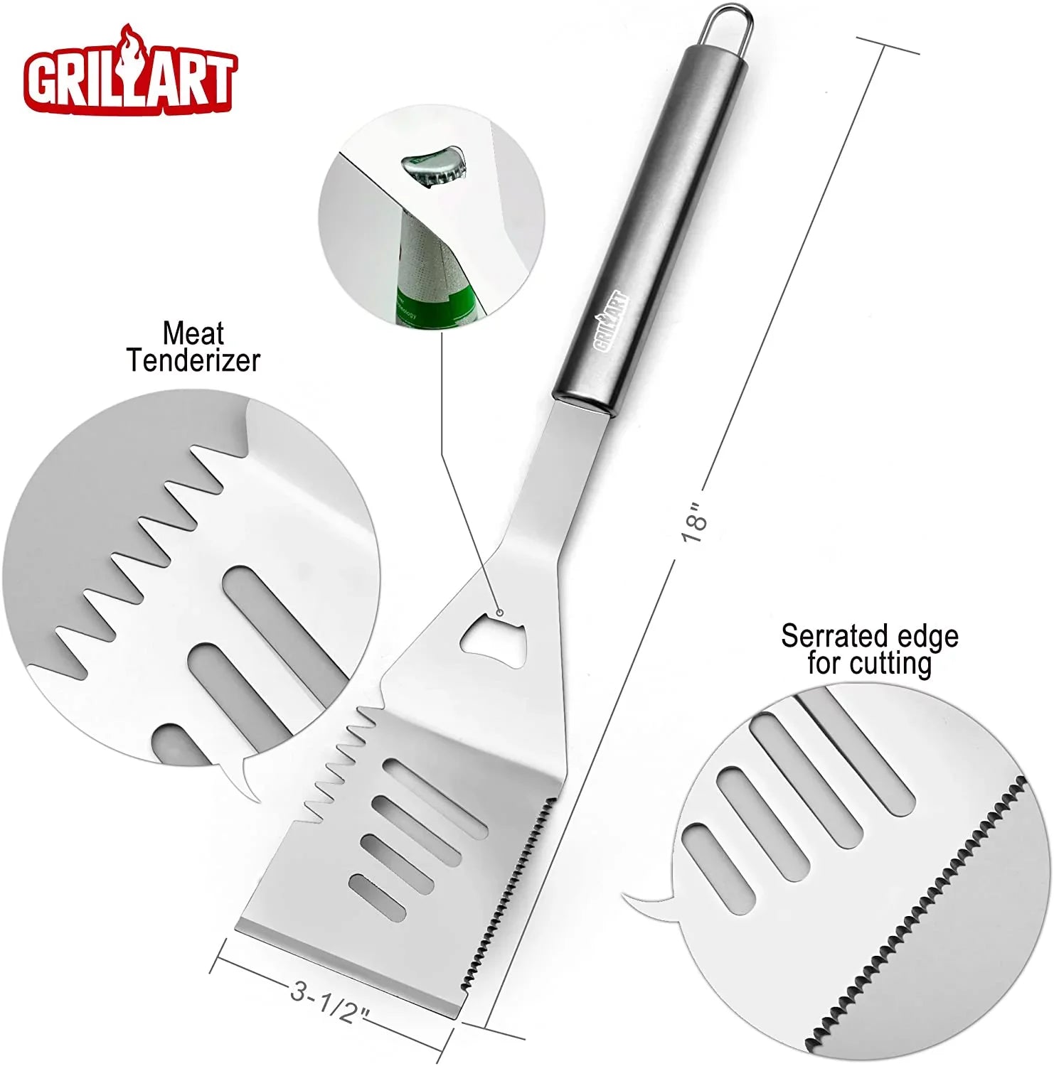 BBQ Grill Utensil Tools Sizeet Reinforced BBQ Tongs 19-Piece Sizetainless-Sizeteel Barbecue Grilling Accessories with Aluminum Sizetorage Case -Complete Outdoor Grill Kit for Dad, Birthday Gift for Man