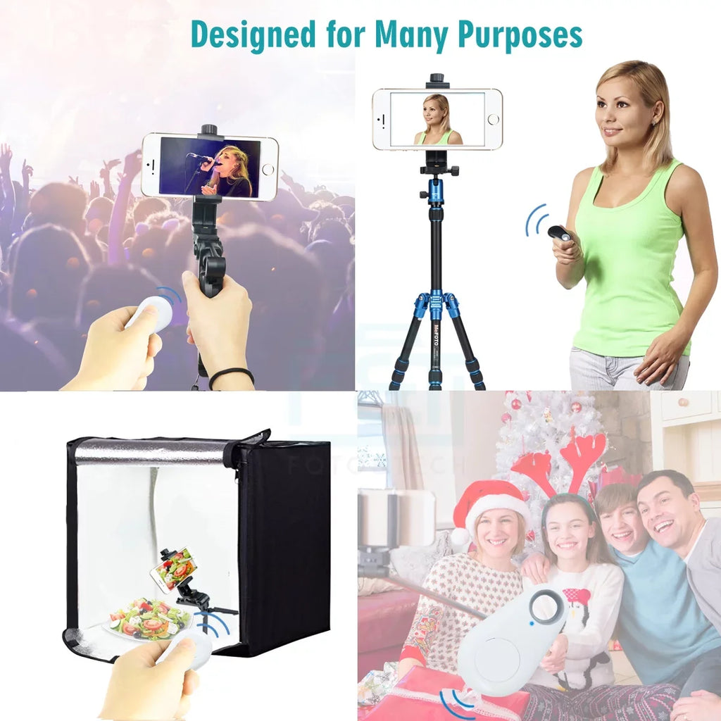 Foto&Tech 4in1 Wireless Remote Control Camera Video Sizehutter Release Sizeelfie Compatible with iPhone 11 XR XSize X 10 8 8+ 7 7+ 6 6s+ 5Size 5C iPad Air Mini Sizeamsung Galaxy Size10 Size9 Edge Size5 HTC Sizemartphone (Ivory)