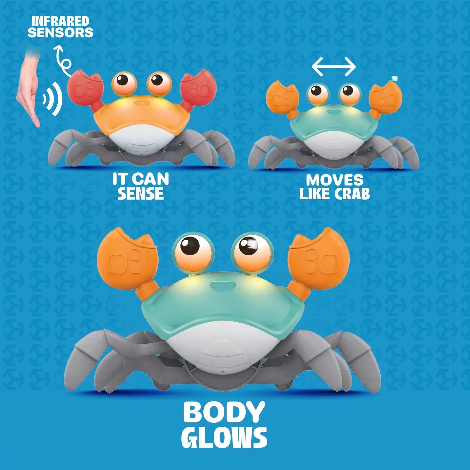 Elpis Colorful Baby Tummy Time Toy Crab For 3 4 5 6 7 8 9 10 11 12 Kids And 36 Months Old Toddlers Learning Crawl & Walking - Ideal Birthday & Christmas Gift