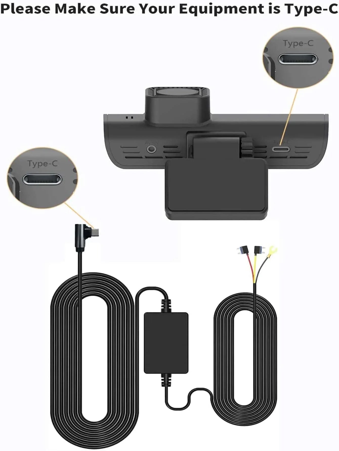 4K Dash Cam with Wi-Fi, GPSize Front Camera, and Type-C Hardwire Kit