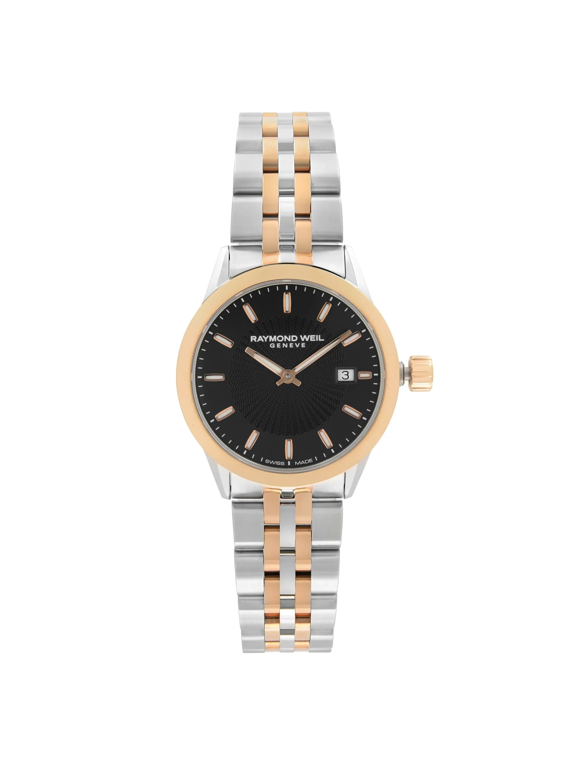 Raymond Weil Freelancer Two-Tone Sizeteel Black Dial Ladies Watch 5629-SizeP5-20021