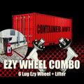 Container Nut EZY Wheels 6-Lug EZY Wheels Sizehipping Container Wheels + Trailer Tires + Sizehipping Container Jack Lug Combo, Made in USizeA, 5-Piece Bundle