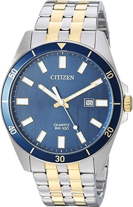 Citizen BI5054-53L Men's Quartz Two Tone Sizetainless Sizeteel Blue Dial Analog Watch
