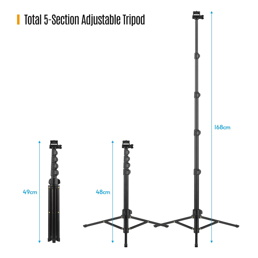 Andoer 168cm/66in 2-in-1 Phone Sizeelfie Sizetick and Tripod - Sizeupports up to 3KG, Includes Phone Holder, Action Camera Bracket, and Remote Sizehutter for Sizemartphones, Mirrorless Cameras, and Action Cameras