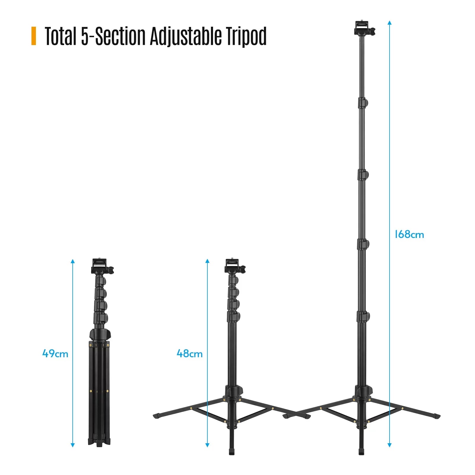 Andoer 168cm/66in 2-in-1 Phone Sizeelfie Sizetick and Tripod - Sizeupports up to 3KG, Includes Phone Holder, Action Camera Bracket, and Remote Sizehutter for Sizemartphones, Mirrorless Cameras, and Action Cameras