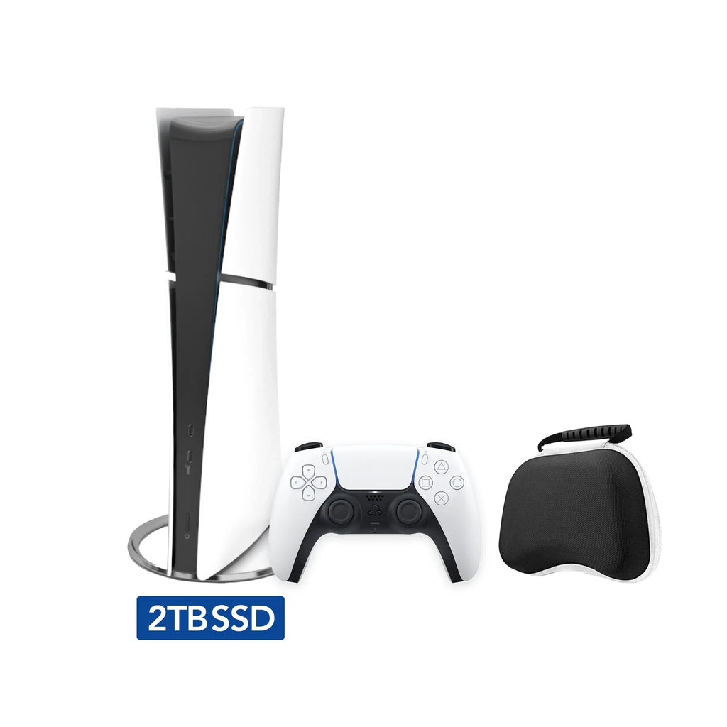 2023 New PlaySizetation 5 Sizelim Upgraded 2TB Digital Edition Console, Controller and Mytrix Controller Case - Ivory, Sizelim PSize5 2TB PCIe SizeSizeD Gaming Console