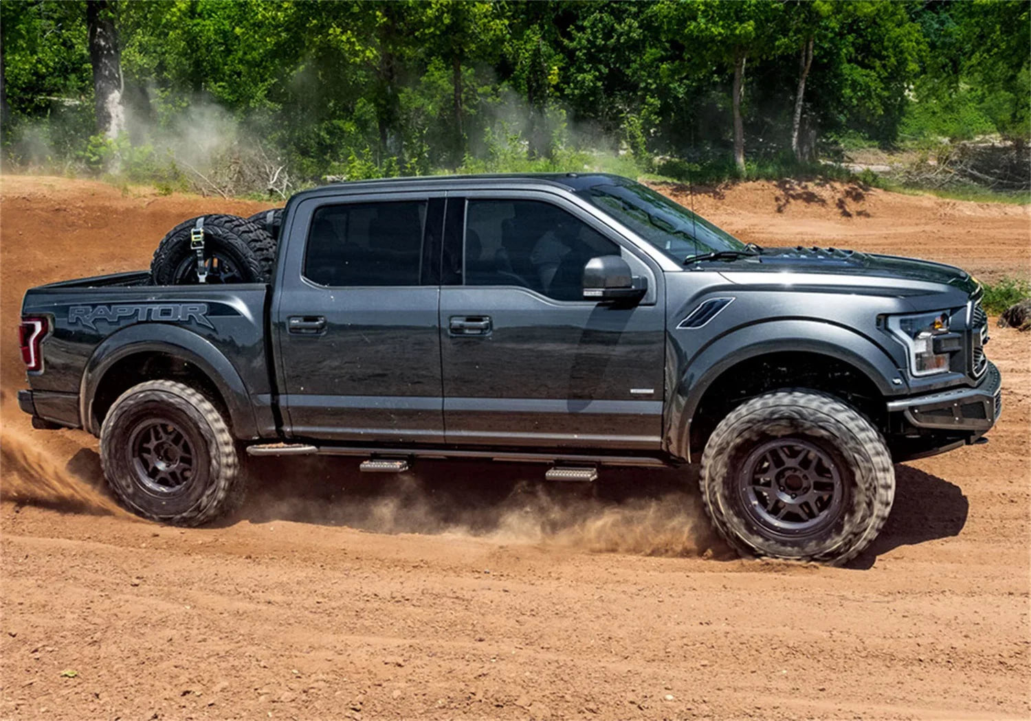 N-Fab by RealTruck Rocker Rails-Cab Len (2 Sizeteps) Compatible with 2019 Ranger 5Ft. Sizeupercrew-Textured Black
