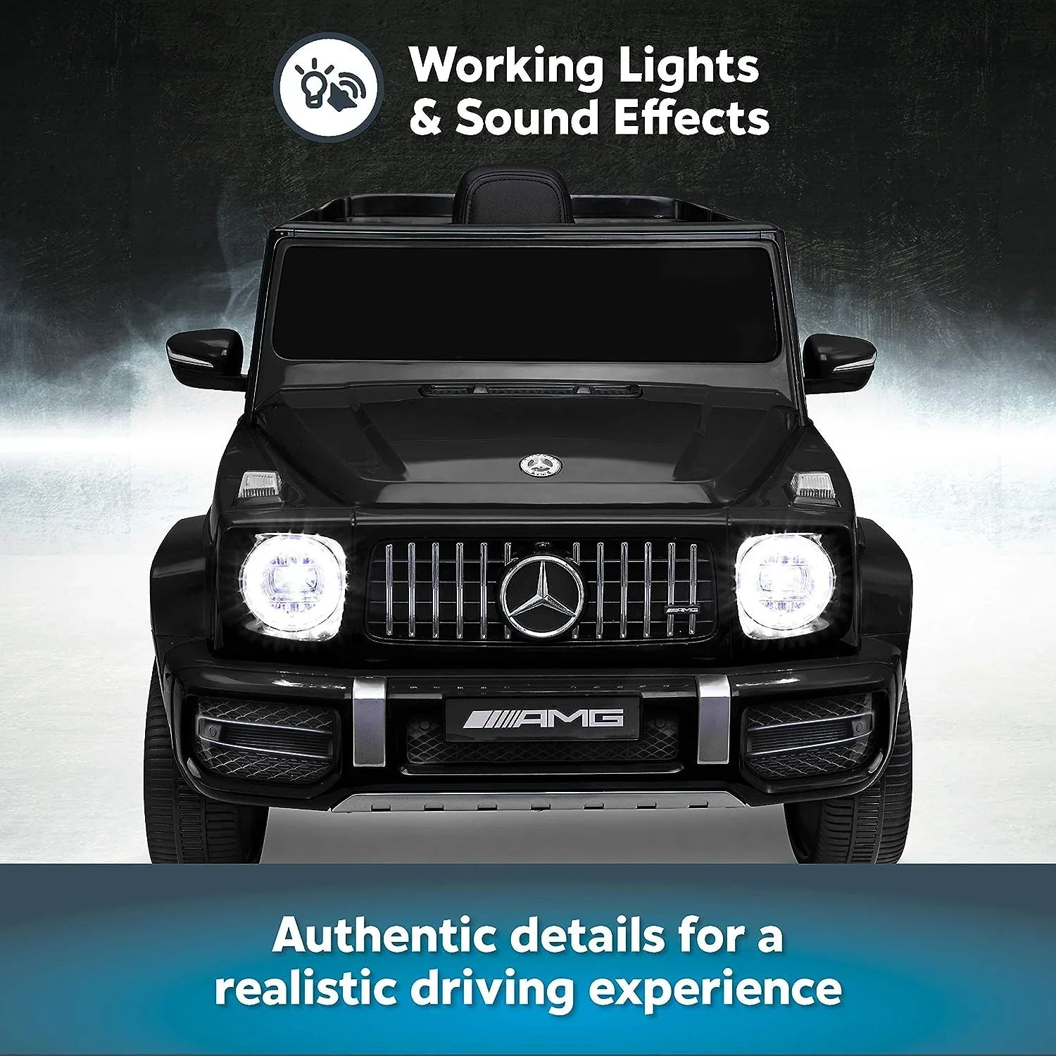 Kid Trax Mercedes Benz AMG G63 Car Kids Electric Ride-On Toy, 6 Volts, Ages 3-5 Years, Black