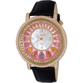 Tear Drop Collection Crystal Accents Mother of Pearl Dial Quartz Womens Watch, Pink, Ivory & Blue