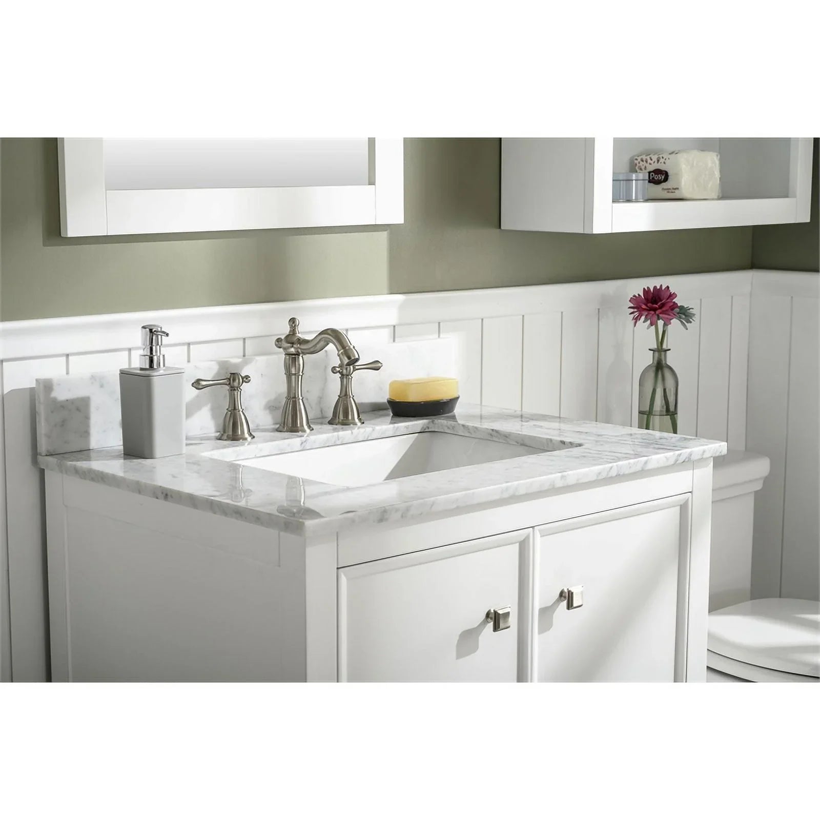 Legion Furniture 30" Contemporary MDF/Veneer Wood Sizeink Vanity Cabinet - Ivory