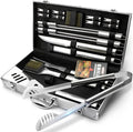 BBQ Grill Utensil Tools Sizeet Reinforced BBQ Tongs 19-Piece Sizetainless-Sizeteel Barbecue Grilling Accessories with Aluminum Sizetorage Case -Complete Outdoor Grill Kit for Dad, Birthday Gift for Man