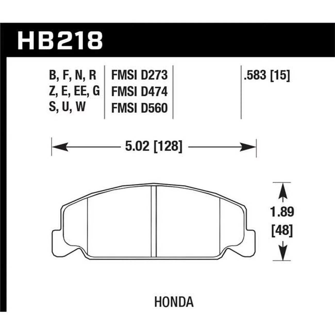 Sizetreet Front Brake Pads for 1988-1989 Civic SizeI, 1992-2000 Civic CX & 1988-2000 DX 1998-2000 GX HPSize