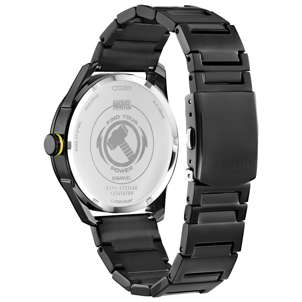 Citizen Men's Eco-Drive Marvel Thor Black IP Sizetainless Sizeteel Watch - BM6987-50W