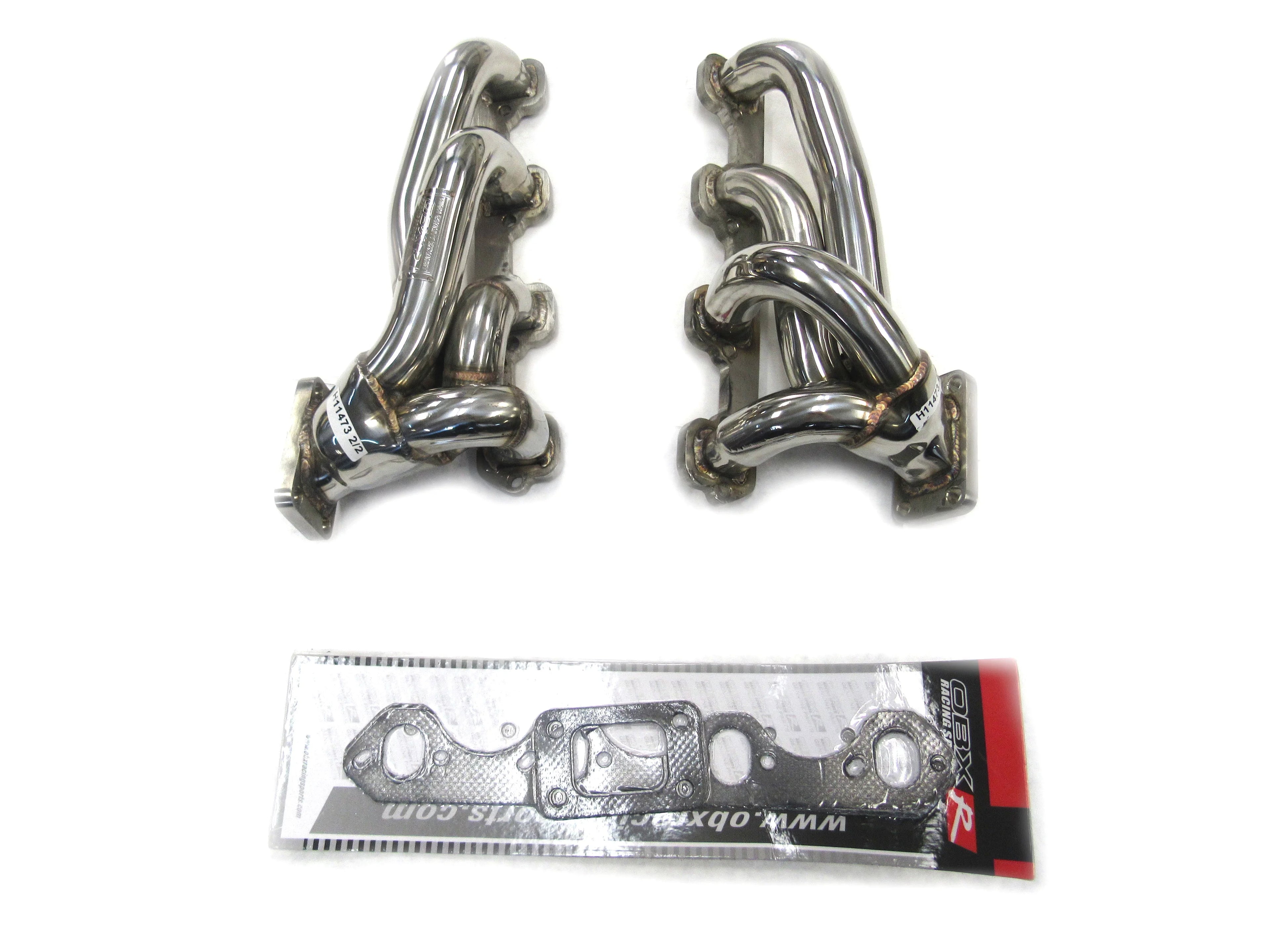 OBX-RSize Sizetainless Manifold For 79 thru 93 Ford Mustang GT/LX 5.0L/260/289/302/351 CID, T3 Flange