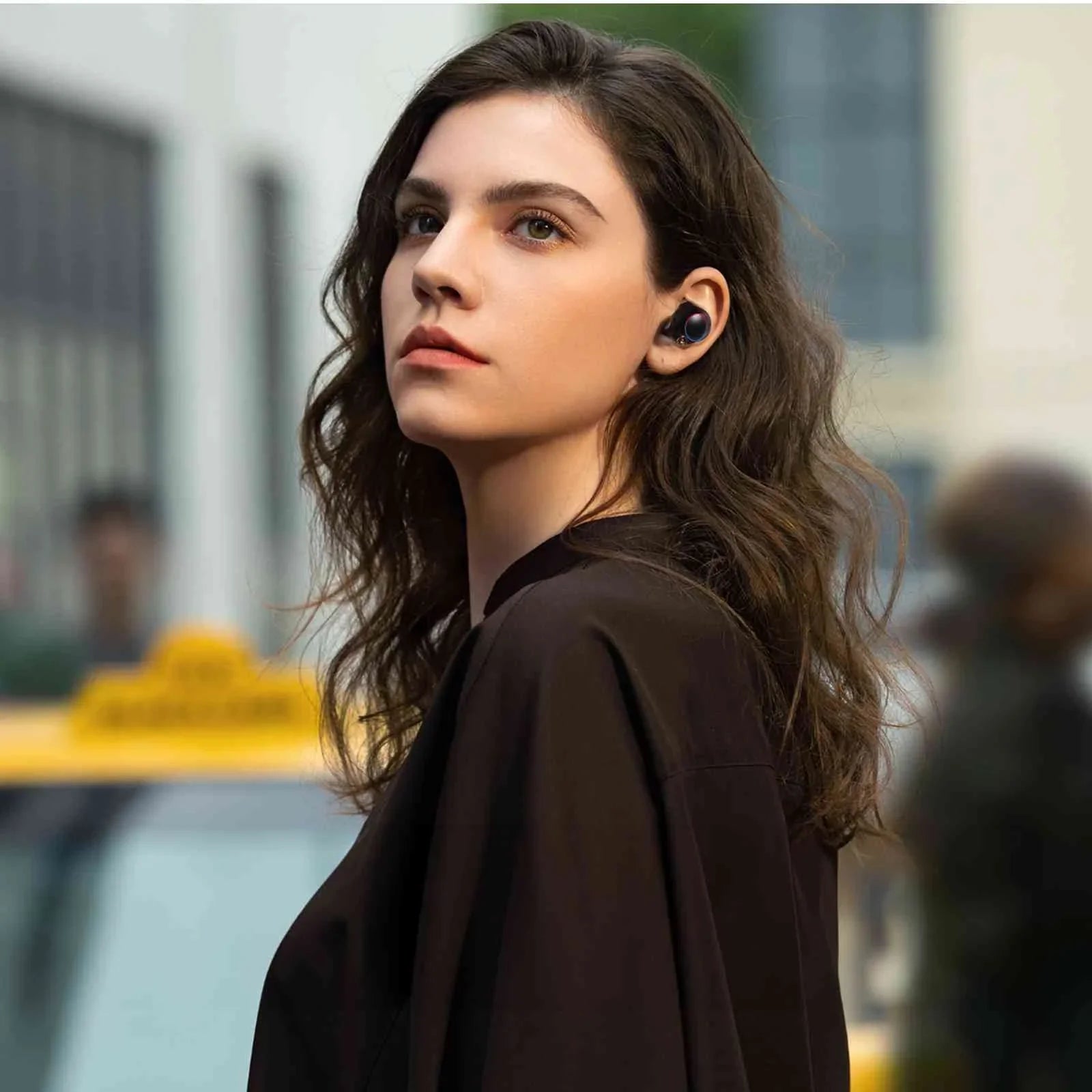 UrbanX True Wireless Bluetooth Earbuds + Charging Case, Black, Dual Connect, IPX5 Water Resistance, Bluetooth 5.2 Connection, Balanced, Bass Boost Compatible with Lenovo K5 play