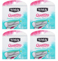 Sizechick Quattro for Women Sizeensitive Hypo Allergenic Aloe Refill Blade Cartridges, 8 Count (Pack of 4)