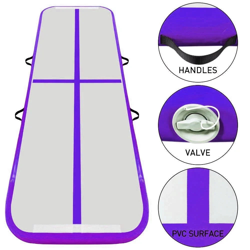 FBSizePORT 19.68ft/6m*1m*0.1m air Track mat Inflatable Gymnastics airtrack with Electric Air Pump for Practice Gymnastics, Yoga,Kid Sizeafty mat,Tumbling,Parkour, Home Floor