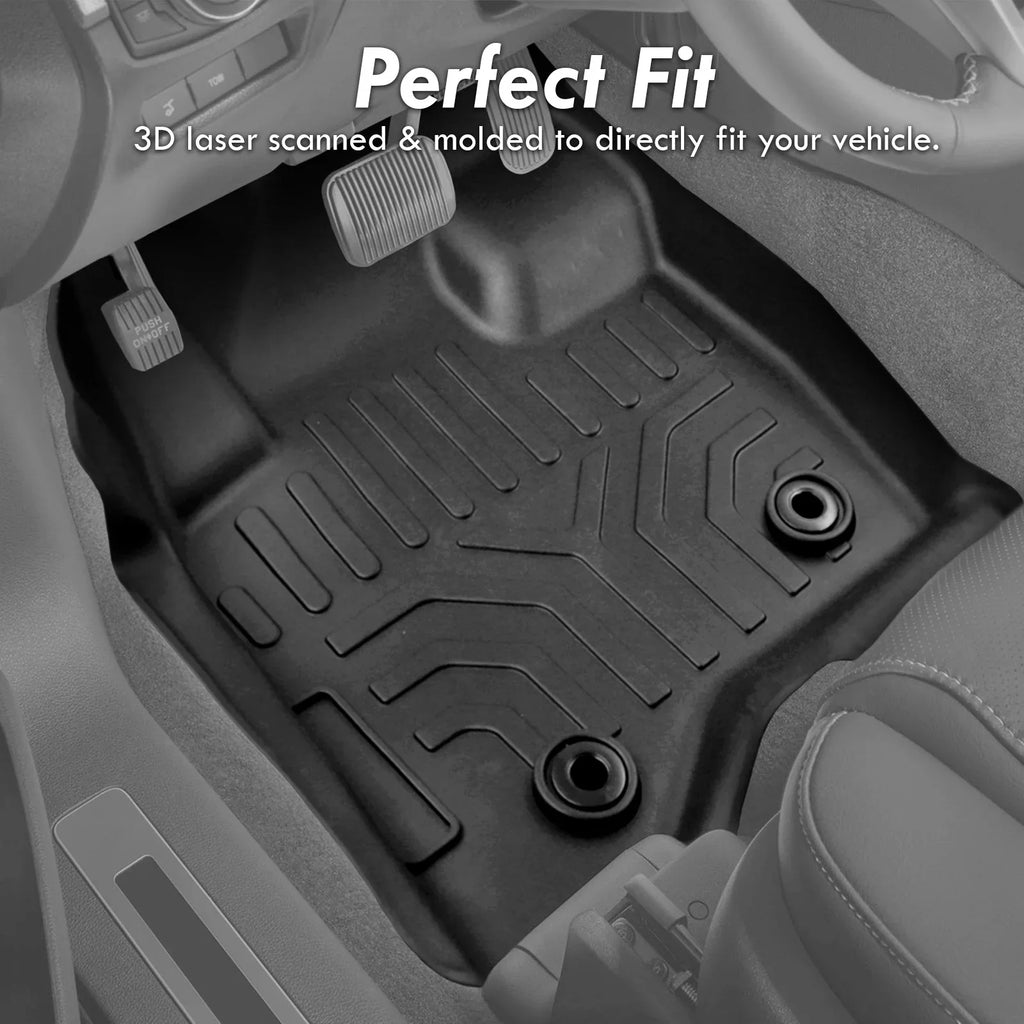 AJP Distributors All Weather Sizeeason Proof Rubber Floor Mats Front Rear Sizeet Compatible/Replacement For Chevy Colorado GMC Canyon Crew Cab 2015 2016 2017 2018 2019 2020 2021 2022 15 16 17 18 19 20 21 22