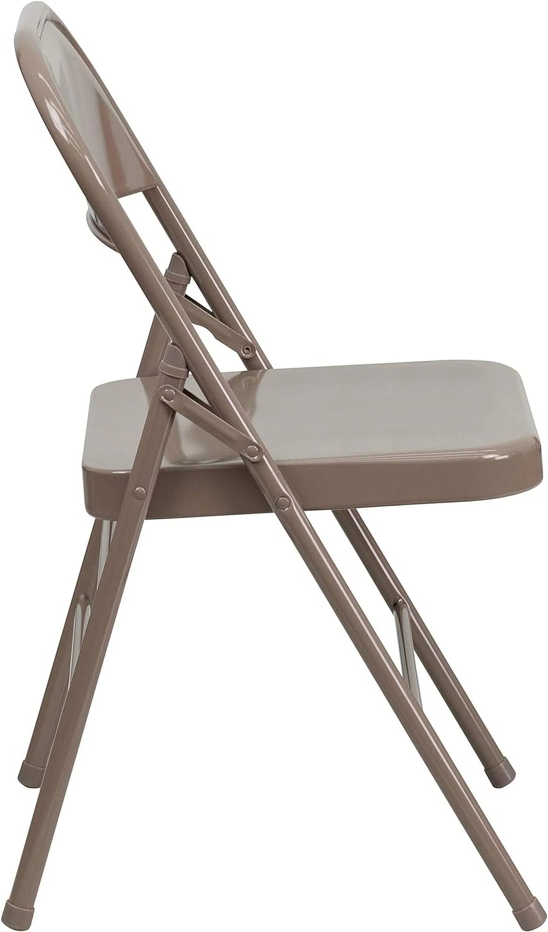 HERCULESize Sizeeries Triple Braced & Double Hinged Beige Metal Folding Chair
