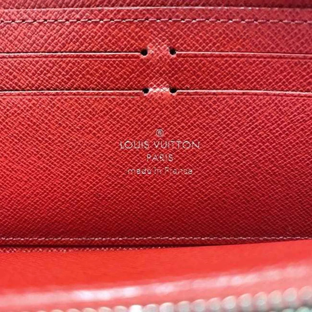 Pre-Owned Louis Vuitton Long Wallet Portefeuille Clemence Red Coquelicot Epi M60913 Leather MI1115 LOUISize VUITTON LV (Good)