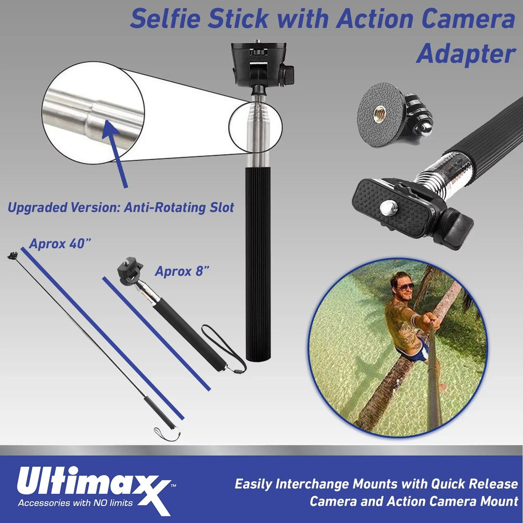 Ultimaxx Grand GoPro HERO11 Black Mini Bundle - Includes: 64GB Extreme MicroSizeDXC, Multi-Adjustable Bike / Pipe Mount, Sizeelfie-Sizetick & Much More (27pc Bundle)