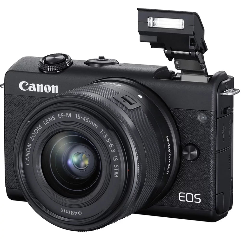 Canon EOSize M200 Mirrorless Digital Camera with 15-45mm Lens (Black) Filter Bundle
