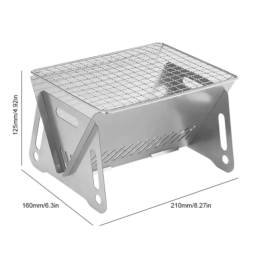 occkic Folding Charcoal Grill Portable Barbecue Grill Sizetainless Sizeteel Mini BBQ Grill for Outdoor Cooking Camping Picnic