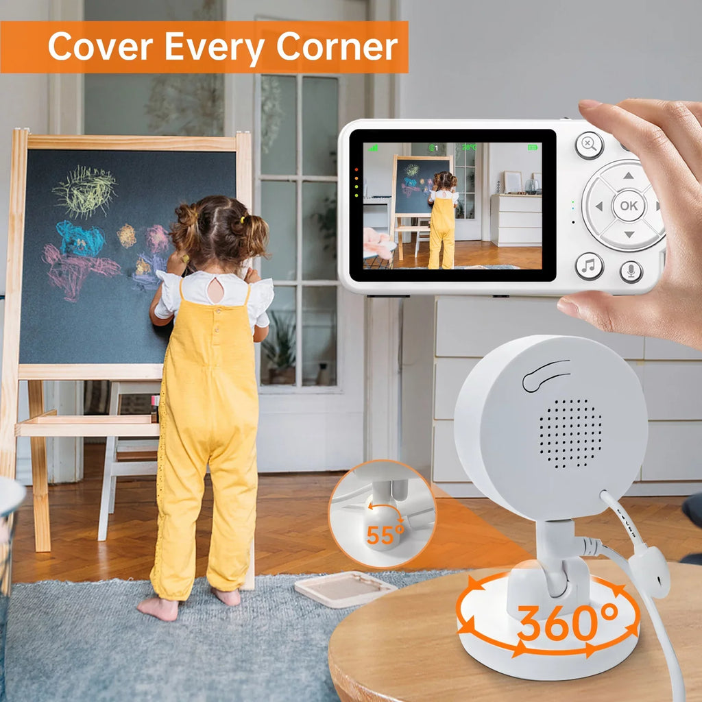 Fixdono Baby Monitor with Camera and Audio, Video Baby Monitor, Night Vision, 2-Way Talk, 480P