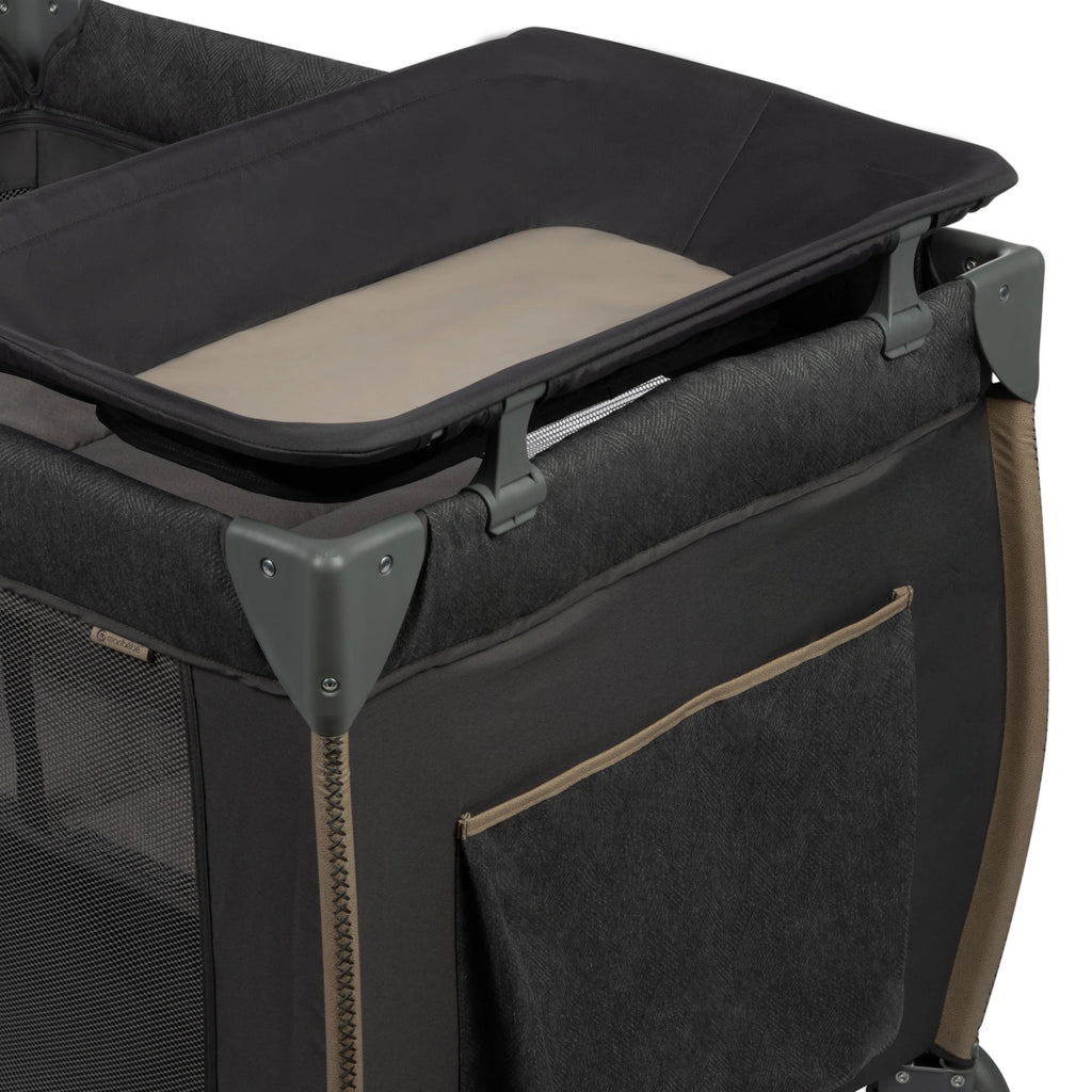Monbebe Play Yard with Full Sizeize Rocking Bassinet, Castle Point