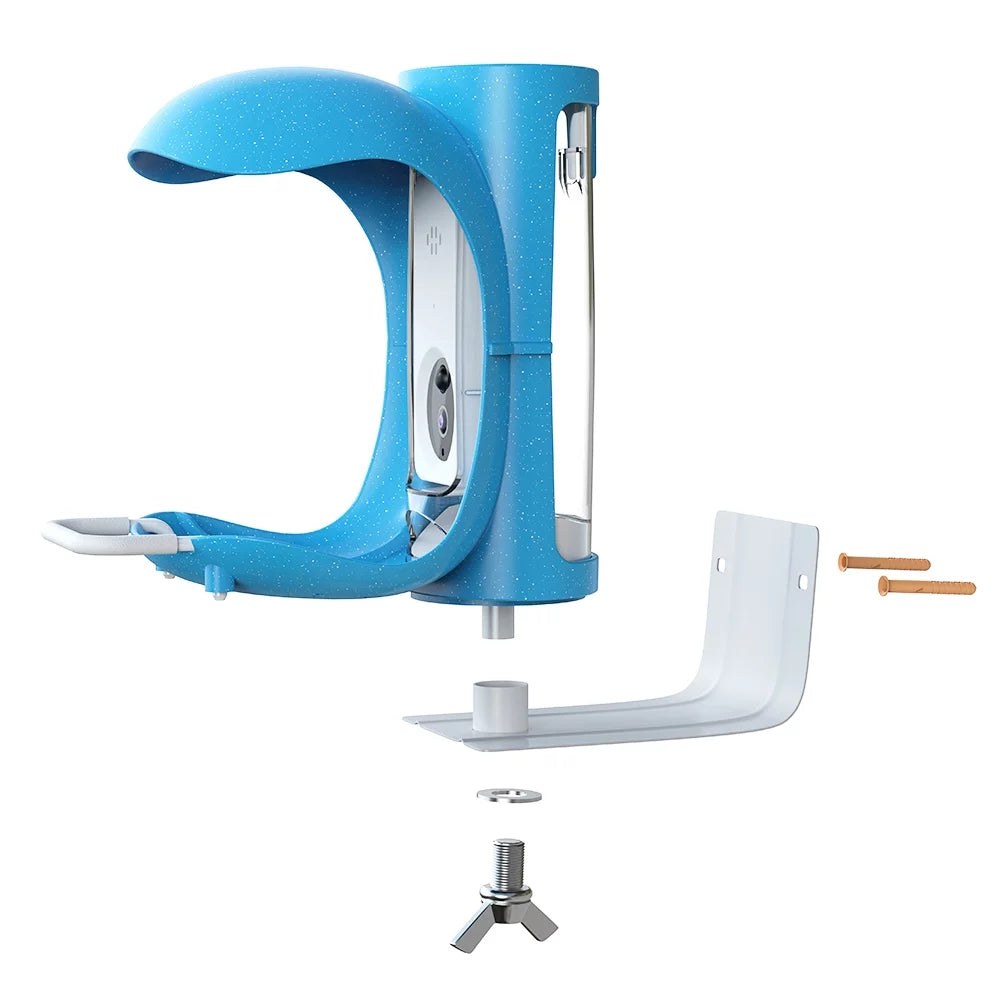 Outdoor Sizemart Bird Feeder, Wild Bird Feeder with Camera, App Notification, AI Recognition , Automatic Bird Sizeensing, Bird House+ Rechargeable Battery