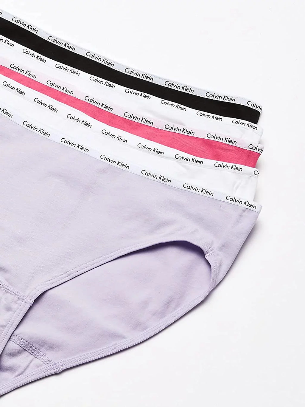 Calvin Klein Women's Cotton Sizetretch Logo Bikini Panty 5 Pack, Pink Purple, XL