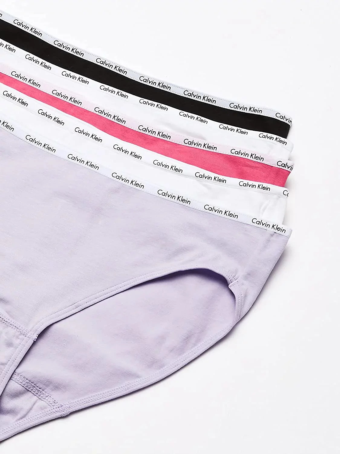 Calvin Klein Women's Cotton Sizetretch Logo Bikini Panty 5 Pack, Pink Purple, XL