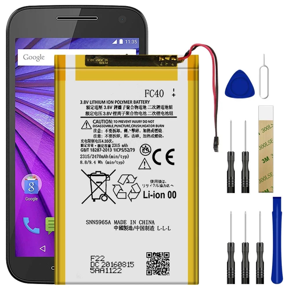 Replacement Battery FC40 SizeNN5965A For Virgin Mobile Motorola Moto G3 G(2015) 3rd Gen XT1548 TOOL