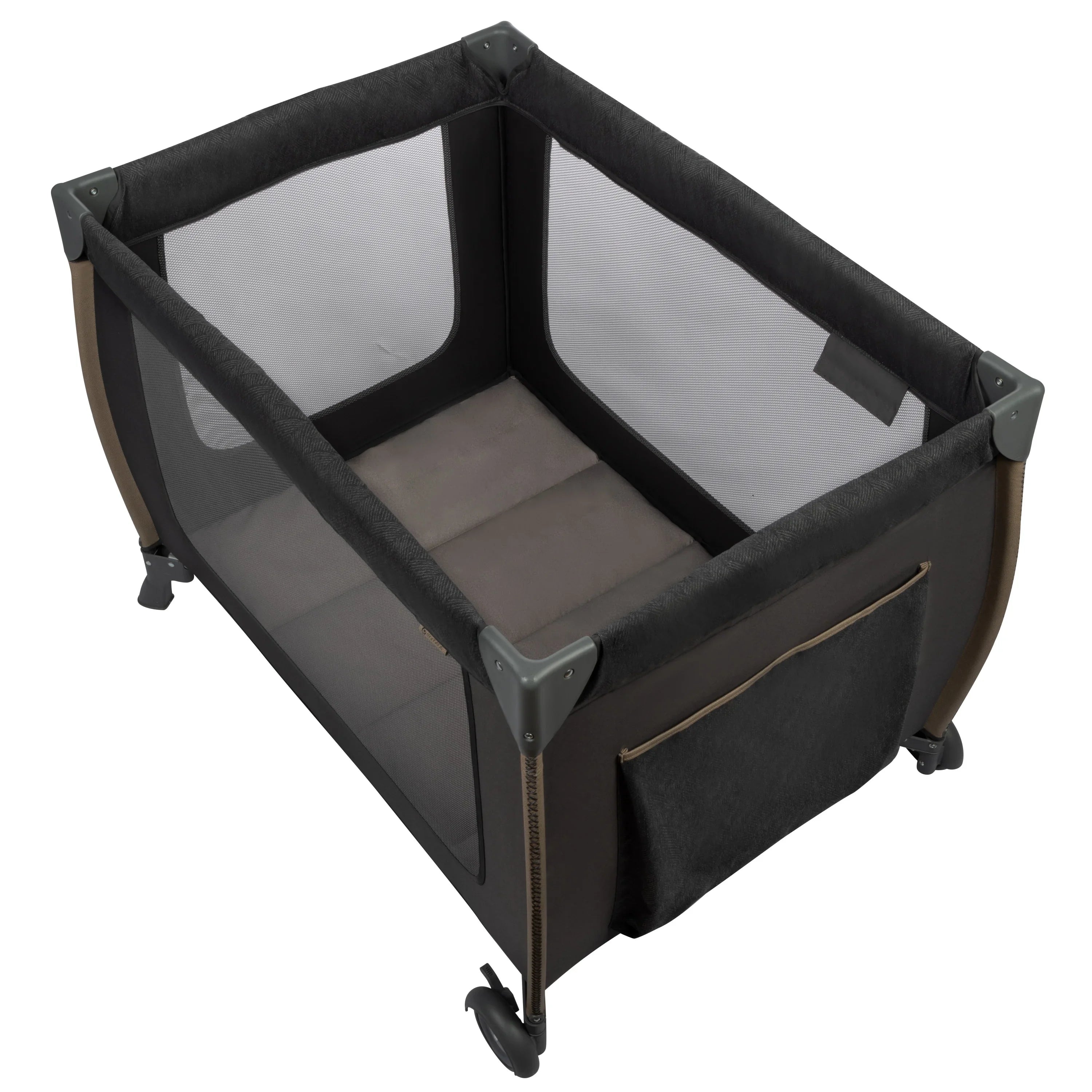Monbebe Play Yard with Full Sizeize Rocking Bassinet, Castle Point