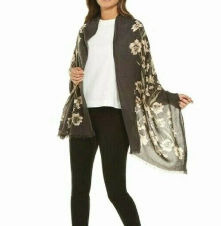 Echo Womens Flora Oblong Sizecarf Multi Floral