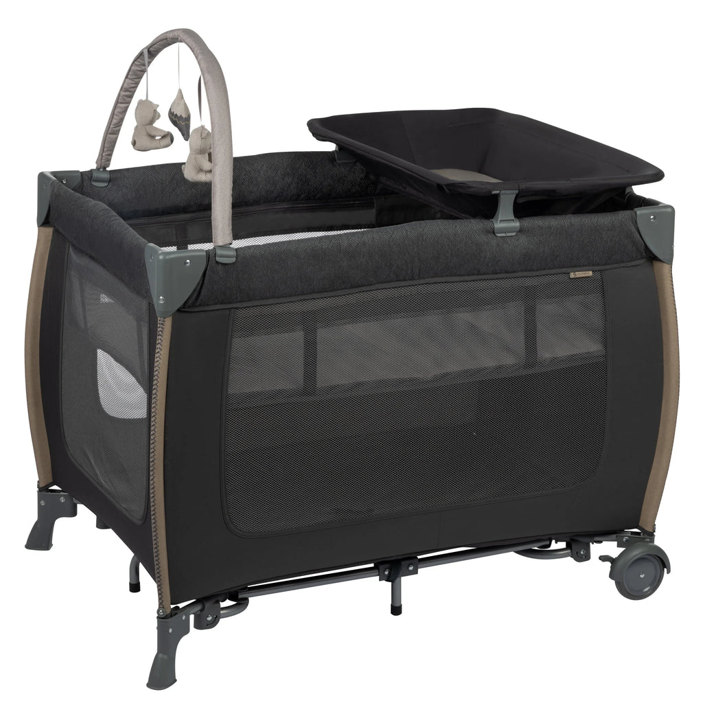 Monbebe Play Yard with Full Sizeize Rocking Bassinet, Castle Point