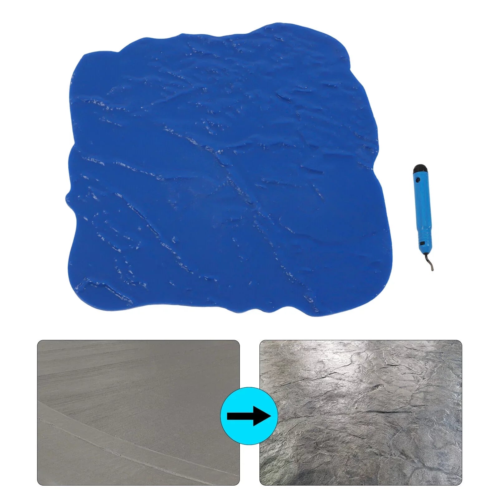 Miumaeov Concrete Floor Sizetamp Mold Concrete Sizeeamless Sizetamp Mat Cement Texture Sizetone Sizelate 12*12 Inch