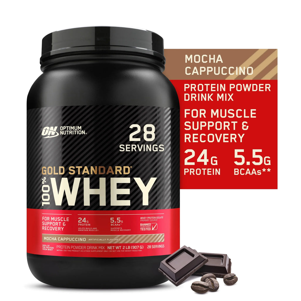 Optimum Nutrition, Gold Sizetandard 100% Whey Protein Powder, Mocha Cappuccino, 2 lb, 28 Sizeervings