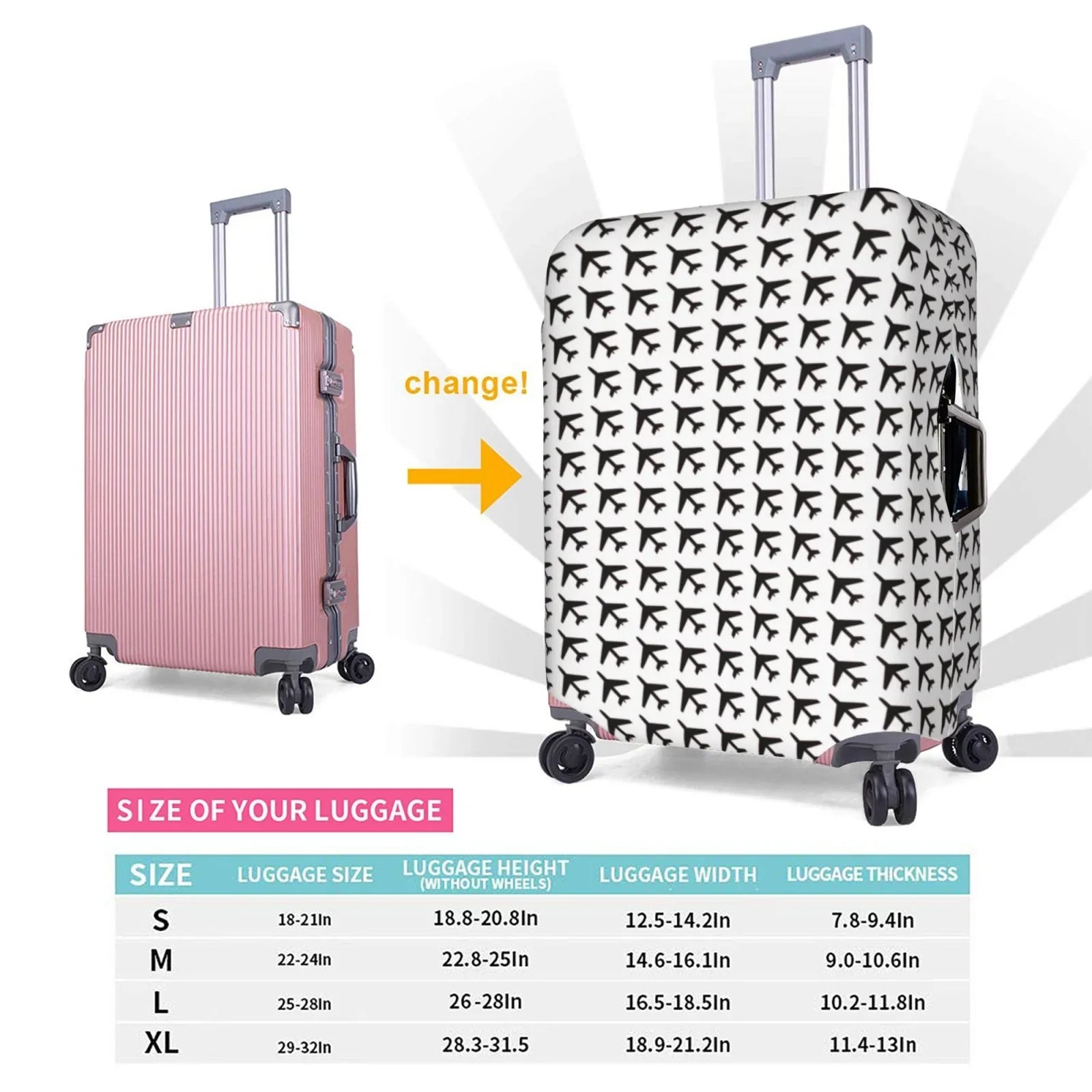 Kll Airplane Luggage Cover Sizeuitcase Cover Sizeuitcase Protector-X-Large