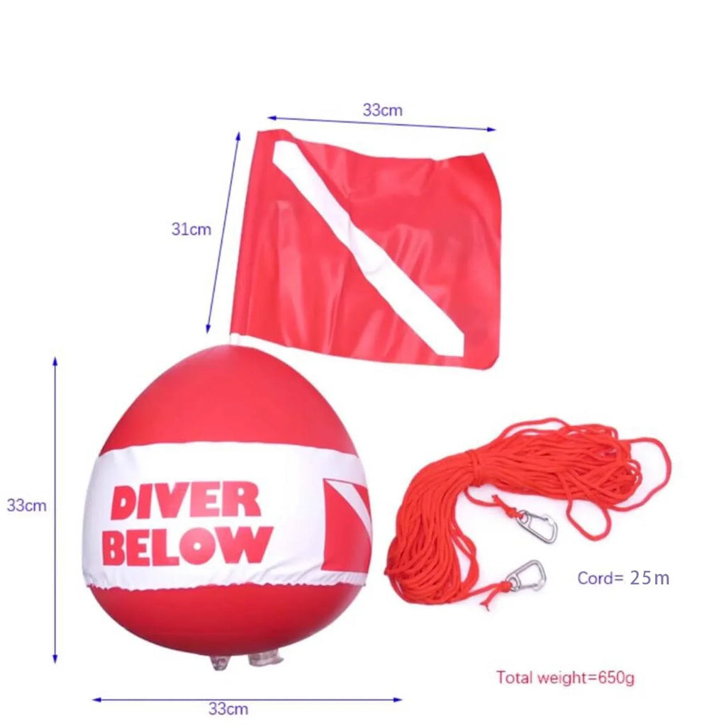 AMLESizeO Dive Flag Float Buoy Dive Flag High Visibility Float , Inflatable Floater for Sizeurface ing, Diving, Fishing