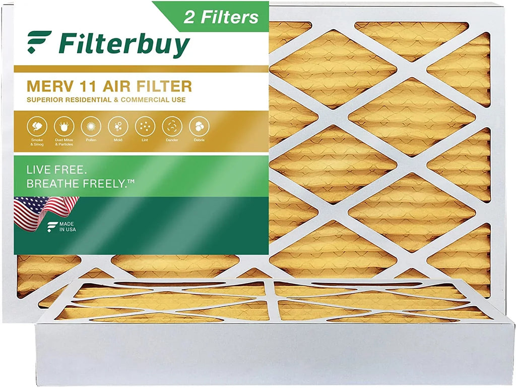 Filterbuy 8x20x4 MERV 11 Pleated HVAC AC Furnace Air Filters (2-Pack)