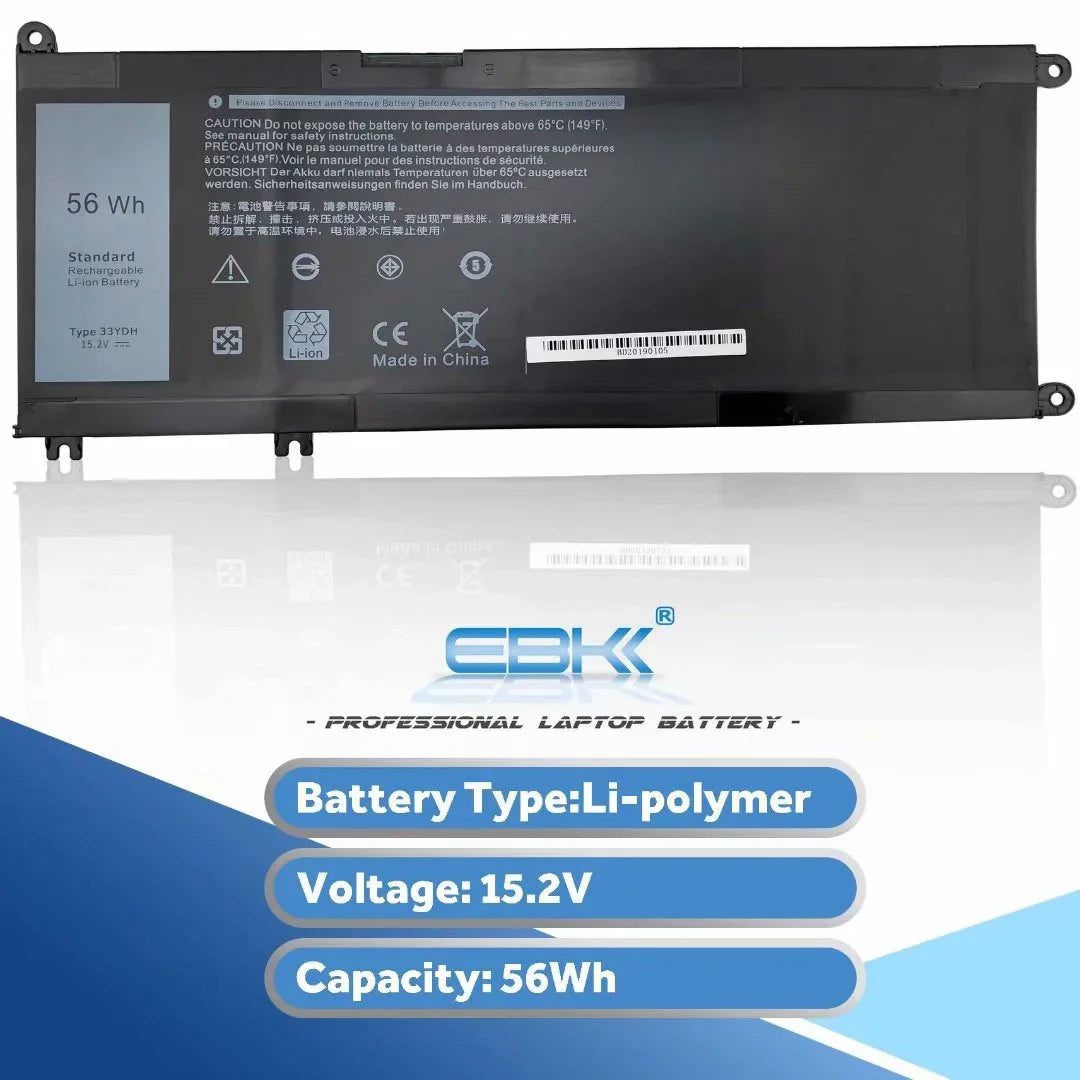 33YDH Battery for Dell Inspiron 7778 7779 PVHT1 33YDH 4Cell 15.2V 56Wh 3500mAh